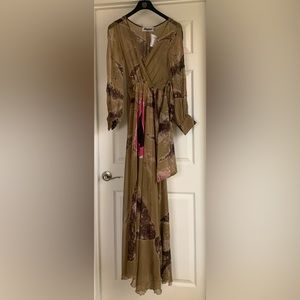 Unique Brown and Pink Maxi Dress